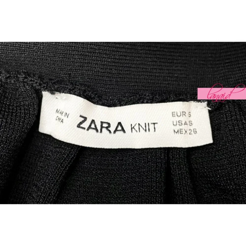Zara Knit Lace-Up Skirt High-Waist Waisted A-Line Skater Corset Edgy Circle Mini